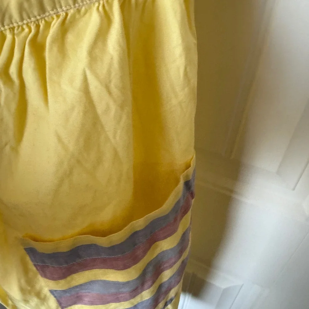 Unbranded Halter Apron Women One Size Yellow Striped Good Vintage Retro Pocket
